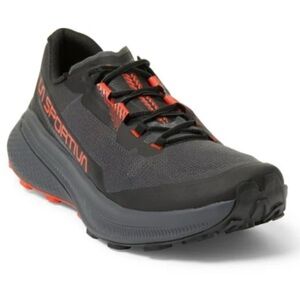 La Sportiva Prodigio Men's Trail Running Shoes, Carbon/Cherry Tomato 40.5 US 8